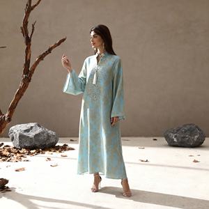 High Quality Hot Fix Rhinestones Polyester Abaya <b>Dress</b> <b>for</b> Muslim <b>Women</b> in Custom Fashion Styles - Product Image 2