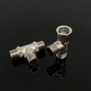 Raccord en T pour gaz avec filetages externe et interne, connecteur métallique à 3 voies pour tuyau de gaz naturel, usage domestique - Product Image 3