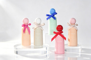 Parfum en flacon rond avec nœud papillon, capuchon mignon en forme <span class=keywords><strong>de</strong></span> dôme avec ruban, couleur macaron, Eau <span class=keywords><strong>de</strong></span> Toilette, fabricant OEM sous marque privée - Product Image 6