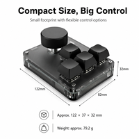 SIKAI Kablosuz 4 Tuşlu 1 Düğmeli Programlanabilir Tuş Takımı BT 2.4G RGB Hızlı Erişim Kontrol Cihazı Ses Kontrolü Düzenleme Verimliliği için