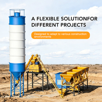 Planta de Hormigón Móvil Portátil Certificada CE ISO de 30m³/h con Silo de Polvo, Motor, Caja de Cambios y Rodamientos para Proyectos de Construcción