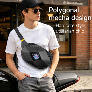 Bolso bandolera con pantalla LED programable por APP, para viajes al aire libre, ciclismo, bolso de pecho LED, bolso de hombro para motocicleta, reflectante nocturno, USB 5V - Product Image 3