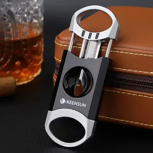 Black Zinc Alloy Shell StainlessSteel Blades Cigar Accessories Cigar Cutter