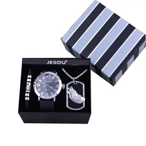 2020 new factory direct sale web celebrity with men's fashion all-in-one quartz watch bracelet necklace valentine's day gift wat