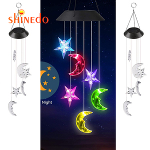Solar impermeable colorido paisaje <span class=keywords><strong>al</strong></span> aire libre decoración Luna estrellas carillón de viento de la lámpara - Product Image 1
