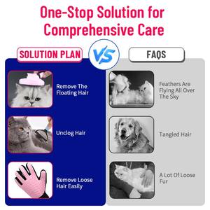5 في 1 شفط فائق ضد تساقط الشعر سعة كبيرة مجموعة فرش تجميل بلاستيكية للحيوانات الأليفة متعددة الوظائف منظف للقطط والكلاب للحيوانات الأليفة - Product Image 4