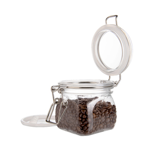 High Quality Durable Coffee Bean Mayonnaise 220ml PET Wide Wire Buckcle Plastic Airtight <b>Container</b> Jar - Product Image 1