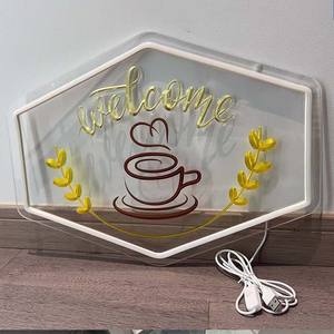 HS merci in movimento rapido 5v piccola luce LED al <span class=keywords><strong>Neon</strong></span> flessibile interfaccia USB benvenuto corpo <span class=keywords><strong>lampada</strong></span> in acrilico - Product Image 3