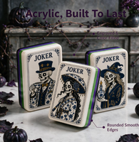 2026 Originality Ensemble de Mahjong Américain 160 Tuiles Acryliques Premium Thème Gothique Crâne d'Halloween Jeu de Table pour 4 Joueurs Prêt à Expédier