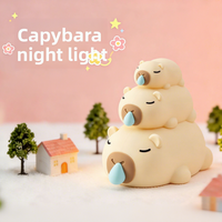 Lampe de table USB rechargeable en forme de capybara mignon, style interrupteur, en silicone souple, décoration de chambre, veilleuse pour enfants et bébés