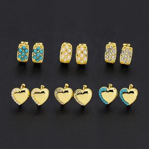 JXX Wholesale <b>Cheap</b> Price <b>Earrings</b> Small Gold Plated Jewelry Bulk Wholesale Small <b>Earrings</b> Women Luxury Small - Product Image 1