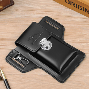 남자의 소가죽 허리 가방 여름 가죽 휴대 전화 가방 벨트 방수 지퍼 폐쇄 모델 3006 - Product Image 2