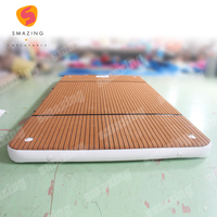 Plateforme flottante gonflable pour jet ski, matelas de bain de soleil en PVC, 3x3x0.2m, taille personnalisable, garantie 1 an