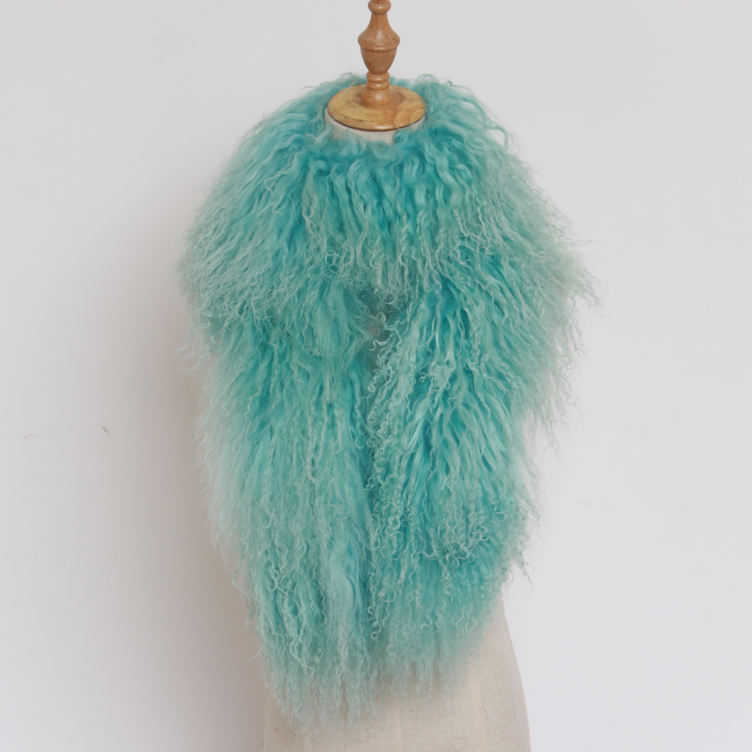 15x100 см тибетской овцы меховые шарфы натуральные длинные вьющиеся волосы боа двойными бортами пушистый монгольский настоящая овечья шерсть меховой шарф