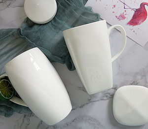 แก้วมัคเซรามิกสีขาวบริสุทธิ์ขนาดใหญ่ พิมพ์โลโก้ได้ เป็นมิตรกับสิ่งแวดล้อม ปลอดสาร BPA ใช้กับเครื่องล้างจานได้ คุณภาพสูง สำหรับร้านอาหารและโรงแรม - Product Image 6