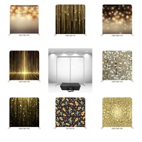 Backdrop Foto Booth Kain Tension Motif Kayu Ringan 8ft 10ft untuk Pernikahan, Pameran Dagang, dan Periklanan
