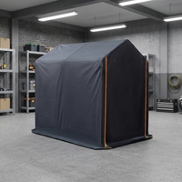 Tente de garage extérieure durable pour voiture, toit plat, en PE, imperméable, pour vélos, motos, abri de jardin, gris