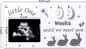 מסגרת תמונה מסך משי מודפסת מסך משי מציג תפאורה הבית 3 x4 אולטרסאונד מסגרת תמונה עם שבועות ספירה לאחור בייבי - Product Image 4