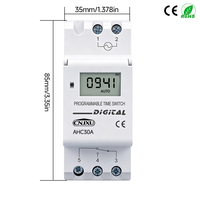 Temporizador Digital Programable Semanal de 7 Días, Monofásico, 1NO 1NC, para Riel DIN, 12V CC, Relé Temporizador AC/DC 24V 48V AC110V 220V