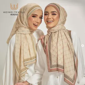 Venta al por mayor impresión personalizada vestido étnico pañuelo estilo gasa algodón musulmán mujeres musulmanas Hijab otras bufandas