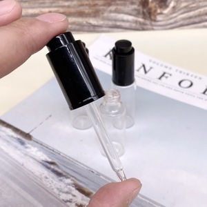 8ml 10ml trasparente smerigliato vetro nero atomizzato bottiglia campione di profumo cosmetici vetro nebbia fine bottiglia spray con contagocce di vetro