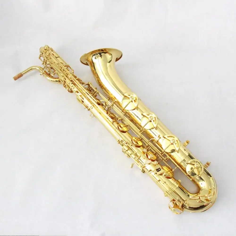 Hoge kwaliteit Professionele Messing materiaal Goudlak Eb tone Bariton Saxofoon