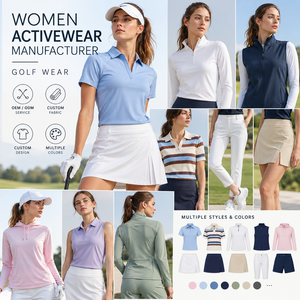 Fabricant de vêtements de sport pour femmes, polos de golf pour femmes, hauts de couleur unie, style sportif à séchage rapide, manches courtes, conception personnalisée ODM OEM - Product Image 1