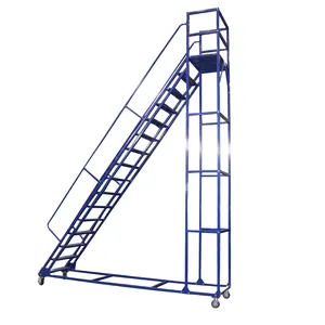 Professional High Quality Portable 15 Step 4m Platform Warehouse Climbing Ladder