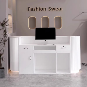 2025 New Best Selling Custom Reception <b>Desk</b> Beauty Salon Counter <b>Small</b> Reception Table Nail Salon Circular Reception <b>Desk</b> - Product Image 2