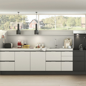 Hiện đại Custom made Modular MDF nhà bếp tủ Úc tiêu chuẩn tủ bếp PVC sơn mài bản lề bao gồm đá cẩm thạch Laminate - Product Image 1