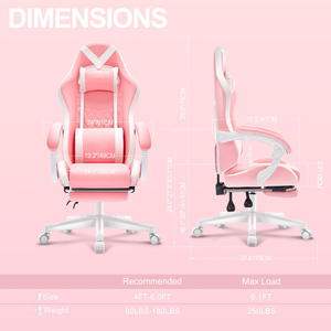 Alta calidad Pink Game Economy Player Cute Girls White <span class=keywords><strong>Scorpion</strong></span> Racing Gaming Gamer Silla giratoria con reposapiés para niños - Product Image 2