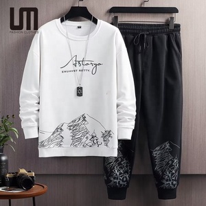 Liu Ming Vente en gros pas cher Nouveau sweat-shirt imprimé décontracté pour hommes, <span class=keywords><strong>jogging</strong></span>, ensembles de pantalons 2 pièces d'automne - Product Image 1
