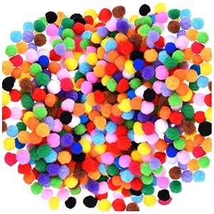 NOVISON 100 pompons assortis 9 couleurs variées, boules douces pour décorations, projets DIY, loisirs créatifs pour enfants, fournitures modernes - Product Image 1
