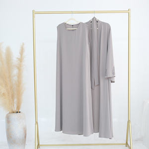 Fabricant Vente Chaude Ramadan Dubaï Abaya <span class=keywords><strong>Grossiste</strong></span> Musulman Abaya Luxe Ensemble 2 Pièces Abaya Robe Musulmane Femme Avec <span class=keywords><strong>Perles</strong></span> - Product Image 4