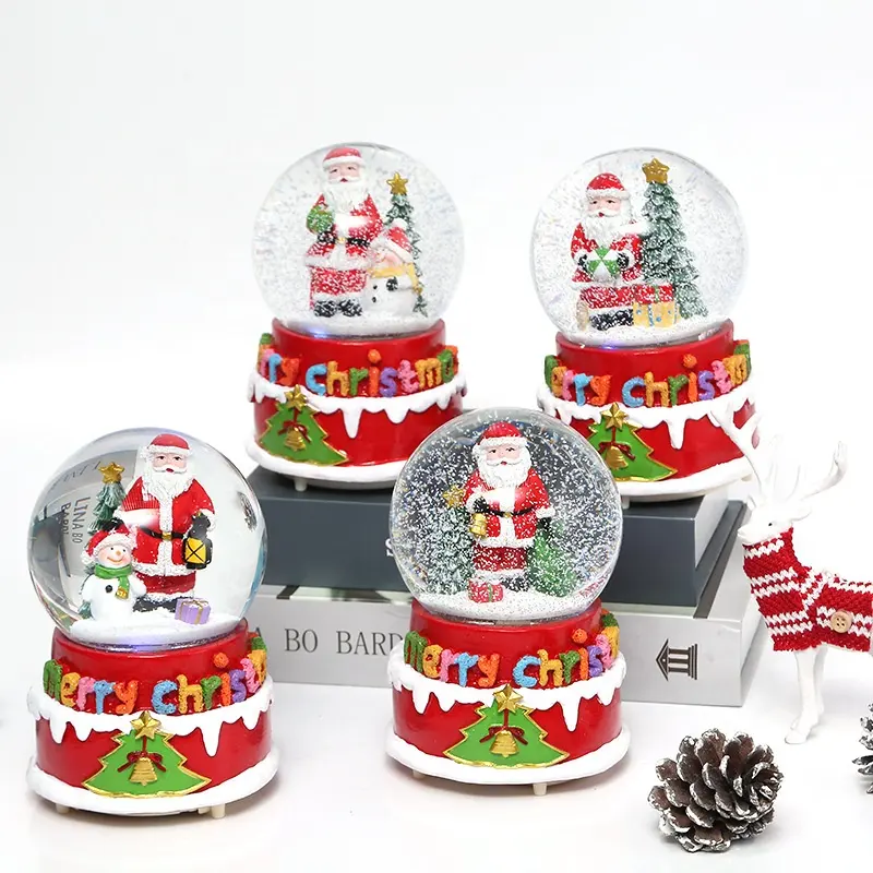 キッズギフトクリスマススノーグローブ樹脂装飾クリスタルガラスボール
