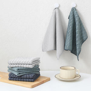 Serviette en microfibre grise tissée 300 g/m² carrée, séchage rapide, douce et absorbante, chiffons de cuisine réutilisables, lavables en machine - Product Image 2