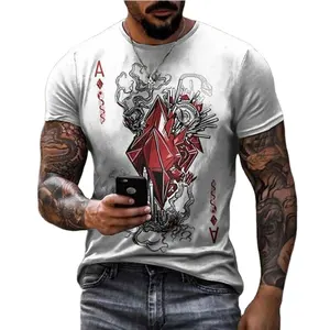 पुरुषों की कैज़ुअल नेक पुलओवर टी-शर्ट 100% पॉलिएस्टर 150G फैशनेबल 3D DGT प्रिंटेड शॉर्ट स्लीव टॉप फैशनेबल टॉप टी-शर्ट