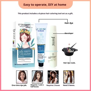 Jiaying ที่ไม่มีแอมโมเนียย้อมผมสีดำธรรมชาติกึ่งถาวรเกรดผม200มล. ครีมปกปิดผมหงอกทันสมัย6-8สัปดาห์ - Product Image 4