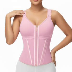 Corset amincissant et sculptant en <span class=keywords><strong>latex</strong></span> antibactérien pour <span class=keywords><strong>femme</strong></span>, avec fermeture éclair et trois rangées de boutons, idéal pour le sport - Product Image 5