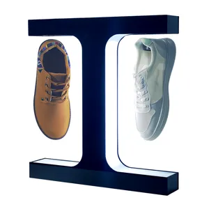 E形旋转浮动磁悬浮鞋展示广告架