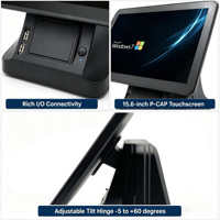 Terminal POS Todo en Uno con Pantalla Táctil de 15.6 Pulgadas, Windows 10/11, 4GB+64GB, Sin Ventilador, Compatible con Múltiples Periféricos, OEM/ODM