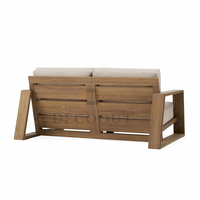 Decoout Personnalisé Minimalisme Style Patio Près De La Piscine Meubles En Bois Deux Places Canapé Utilisation Extérieure Solide Teck Causeuse
