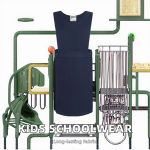 ชุดนักเรียนเด็กแบบสั่งทำจากโรงงาน เสื้อกล้ามคอกลมเรียบสำหรับเด็กผู้หญิง ชุดเดรสจีบแบบพินาโฟร์สำหรับนักเรียน - Product Image 2