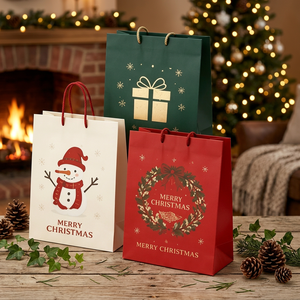 Sacs en papier cadeau de luxe personnalisés pour Noël, parfums de boutique, emballages de bijoux de mariage, sacs d'emballage de petite taille, fabrication directe OEM ODM - Product Image 1