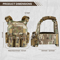 Gilet tactique Molle porte-plaques à boucle à dégagement rapide, découpe laser, protection corporelle robuste, gilet lesté d'entraînement