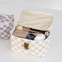 Sac de maquillage multifonctionnel en coton avec fermeture éclair, portable, écologique, pliable, pour femmes, rangement quotidien des cosmétiques, voyage, affaires