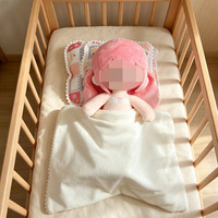 [Uniquement en tissu] Ensemble de literie trois pièces pour poupées en peluche de 22 cm, série fruits, comprenant 1 matelas, 1 oreiller et 1 couverture