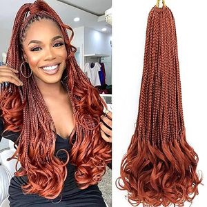 Extensiones de Cabello Trenzado Rizado Francés, Cabello Sintético para Trenzas de Diosa, Cabello de Crochet con Puntas Rizadas para Mujer - Product Image 1