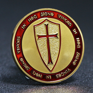 Chevaliers maçonniques <span class=keywords><strong>templiers</strong></span> sur cheval croix rouge <span class=keywords><strong>franc</strong></span>-<span class=keywords><strong>maçon</strong></span> maçonnique plaqué argent pièce Souvenir - Product Image 1