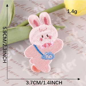 แพทช์ปักลายการ์ตูนกระต่ายสีชมพูสำหรับตกแต่ง DIY ปักบนกางเกง กระโปรง กระเป๋าเป้ หมวก - Product Image 6